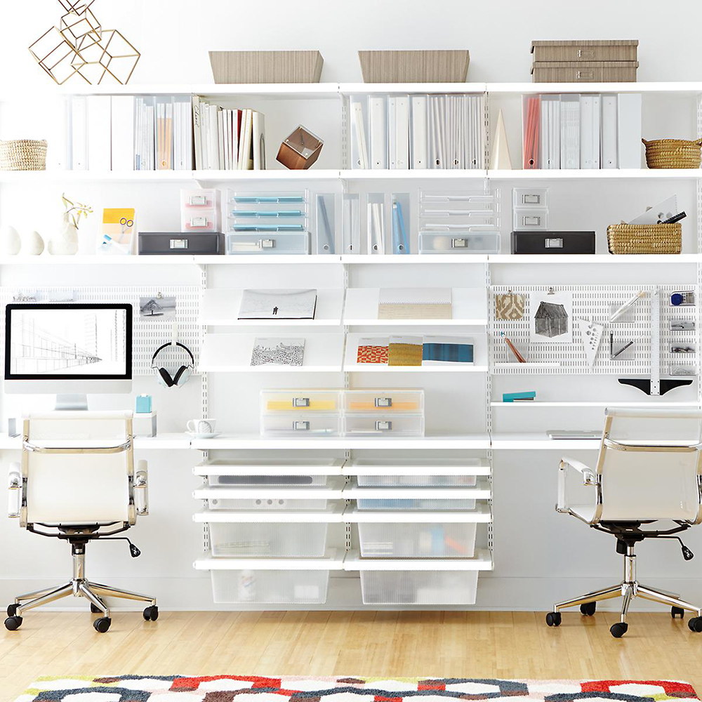 Elfa Solution Office White Drawers